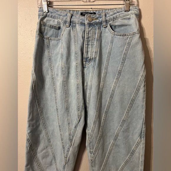 Nastygal Light Blue Denim with Silver Button Size 4 - Picture 3 of 7